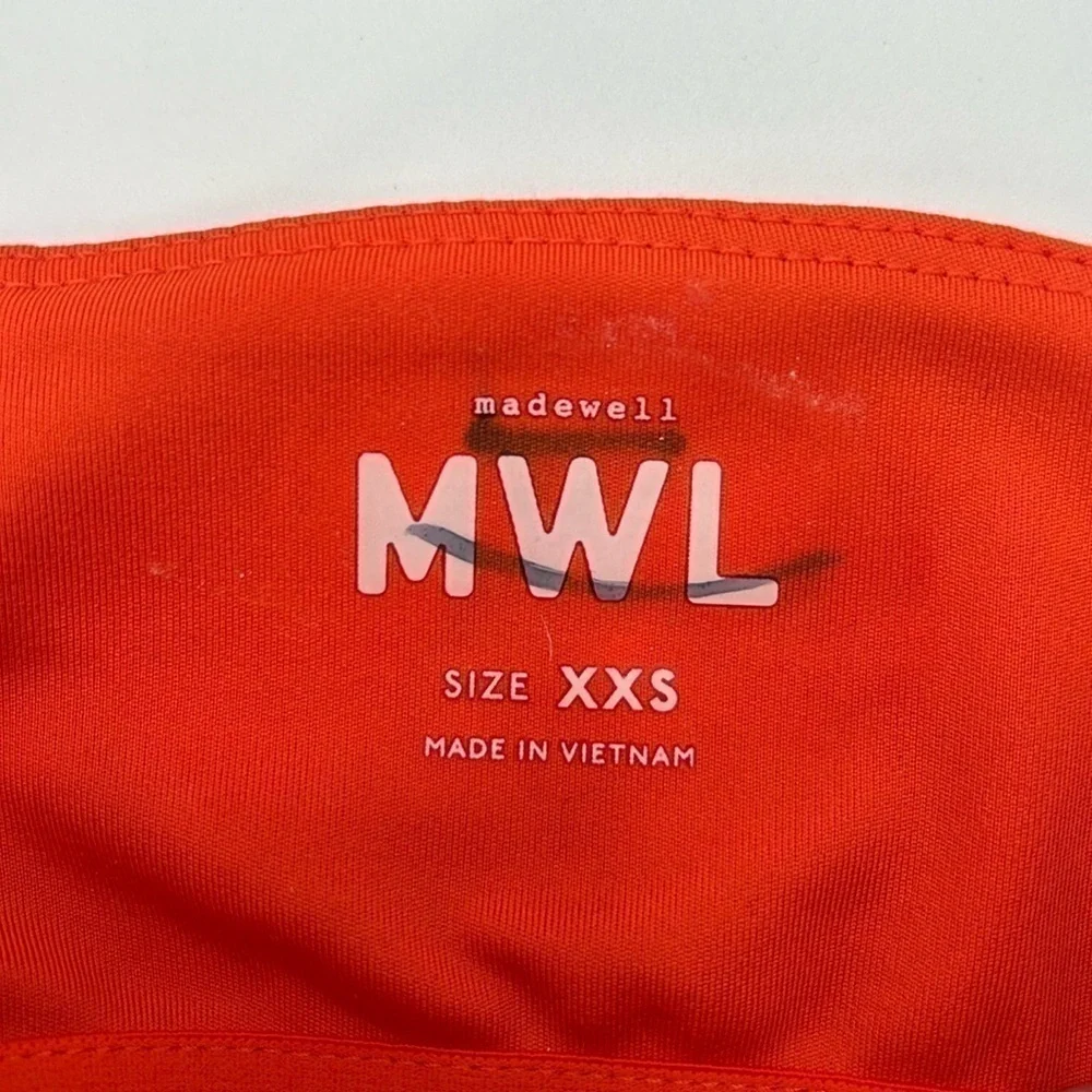 Madewell Flex Sweetheart Crop Tank Top in Brilliant Tangerine size XXS NWT NL307